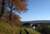 Looking down on the house from the orchard