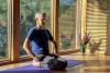 Kneeling yoga meditation